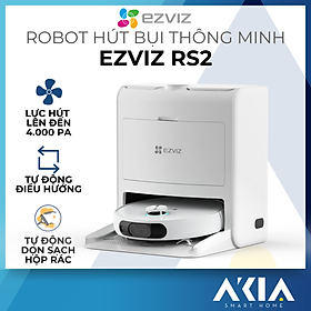 Robot hút bụi lau nhà thông minh Ezviz RS2 - Lực hút 4000Pa, Phát hiện và né vật cản, Tích hợp Camera 3K, Điều khiển qua ứng dụng - Hàng chính hãng