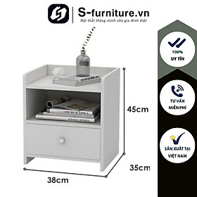 Tủ Kệ Đầu Giường Để Phòng Ngủ Bằng Gỗ Phong Cách Đơn Giản Có Ngăn Kéo Đựng Đồ Tiện Lợi Cho Căn Phòng Gọn Gàng Ngăn Nắp