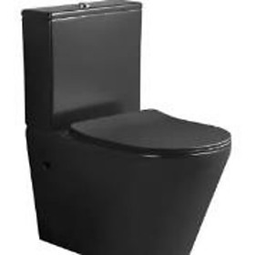 Bàn cầu 2 khối, KT:L 605 x W380 x H795 mm, màu đen