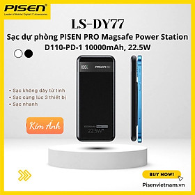 Sạc dự phòng không dây PISEN PRO Power Station D110-PD-1 10000mAh, 22.5W