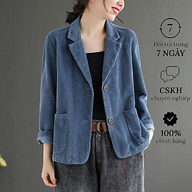 Áo blazer nữ công sở chất liệu nhung dày dặn, style lịch sự nhã nhặn CS05