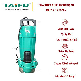 Mua Máy bơm chìm lưu lượng 750W (1HP) cổ 50 Thân nhôm sơn tĩnh điện  không ngâm dầu TAIFU QDX10-16-0.75L - Bảo hành 1 năm