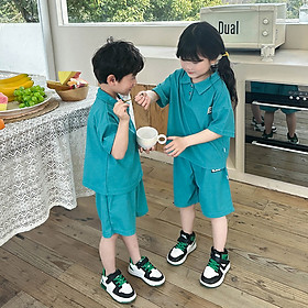 Đồ Bộ Bé Gái, Bé Trai, Quần Áo Trẻ Em Habi Fashion HB90 Chất Liệu Thun Cá Sấu Co Giãn Cho Bé Trai 18-40Kg