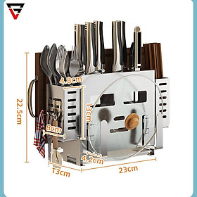 Mua Hộp Cài Dao  Đựng Đũa / Thớt / Úp Vung Nồi Đa Năng INOX 304 Cao Cấp Không Gỉ | Đặt Bàn & Dán Tường | Gia Dụng Plus