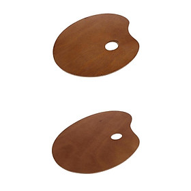 2pcs Wood Paint Tray Palette For Watercolor Oil Acrylic Paint Art Oval
