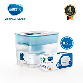 Combo Bình Lọc Nước BRITA Flow 8.2L Kèm Hộp 6 Lõi Lọc BRITA Maxtra Plus, Nhập Đức Chính Hãng, BH 12 Tháng