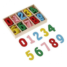 4-5pack 60 Pieces Colorful Wooden Arabic Number with Storage Tray for DIY Crafts