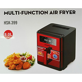 Mua NỒI CHIÊN KHÔNG DẦU ĐIỆN TỬ  DUNG TÍCH LỚN 8L  GIỎ CHIÊN RỜI  MÀN HÌNH CẢM ỨNG HASUKA HSK-399 - Hàng Chính Hãng - Màu đỏ đô