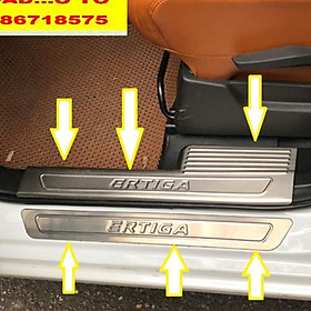 Ốp Bậc Cửa, Nẹp Bước chân trong, ngoài Xe Ertiga 2022-2019 Hàng Inox Cao Cấp