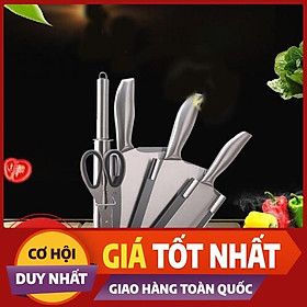  Bộ Dao Nhật INOX 6 Món  Nhà Bếp Cao Cấp Kèm Khay Đựng