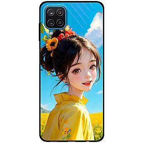 Ốp lưng cho Samsung A12 - A22 4G - Samsung F12 - M12 - Thiếu Nữ Xinh Áo Vàng - Hàng Chính Hãng