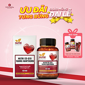 Viên Uống Bổ Tim Nutri CO-Q10 160MG Hawthorn 30 Viên | Giúp Tim Khỏe Mạnh, Phục Hồi Sức Khỏe - Nhập Khẩu Chính Hãng