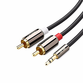 Cáp Audio 3.5mm to AV 2 đầu hoa sen (RCA) dài 3M Ugreen 10590 vỏ nhôm - Hàng chính hãng