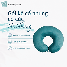 Gối Chữ U Kê Cổ Vải Nhung Mềm Mại Chống Đau Mỏi Vai Gáy Cho Dân Văn Phòng, Lái Xe, Du Lịch