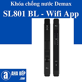 Khóa cửa chống nước Demax SL801 BL - Wifi App. Hàng Chính Hãng