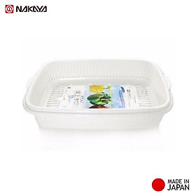 Bộ khay đựng rau củ Nakaya 1,7L hình chữ nhật có chậu lót phía dưới - Hàng nội địa Nhật Bản