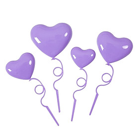 12Pcs Cake Decorations Heart Shape 3D Love Ornaments