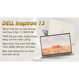 Laptop Dell Inspiron 13 5310 N3I3116W1 (Core 3-1125G4/ 8 GB DDR4/ 256 GB SSD/ Win11 + Office) - Hàng Chính Hãng