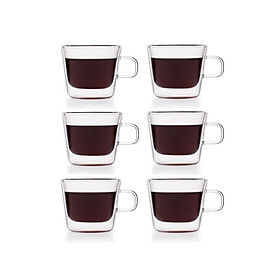 Bộ 6 tách trà thủy tinh 2 lớp Samaglas F010/6 180mL