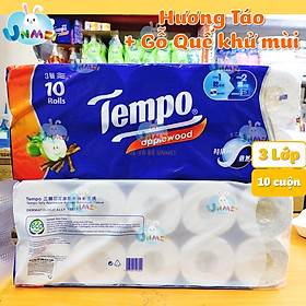 (Tặng Khăn Giấy Rút) Lốc 10 Cuộn Giấy Vệ Sinh Tempo Không Mùi Lốc - 3 Lớp - Hàng chính hãng