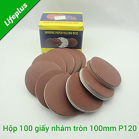 Hộp 100 giấy nhám tròn 100mm