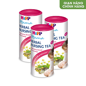 Combo 3 Trà cốm lợi sữa hoà tan HiPP Mama Herbal Nursing Tea 100% thảo mộc, dành cho mẹ sau sinh và đang cho con bú giúp bồi bổ cơ thể, hỗ trợ và tăng cường lượng sữa (2 hộp x 200g)