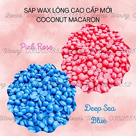 Sáp wax lông ít nóng cao cấp mới COCONUT MACARON WAX siêu thơm, siêu bám lông tặng que quết sáp
