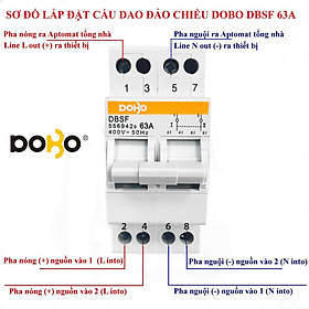 Cầu dao đảo chiều DoBo 63A, thương hiệu DoBo, bảo hành 12 tháng chính hãng đổi mới