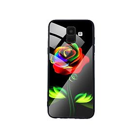 Ốp Lưng Kính Cường Lực cho điện thoại Samsung Galaxy A6 - Rose 11