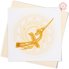 Thiệp Giấy Xoắn Nghệ Thuật - Thiệp Chim Lạc & Trống Đồng - Bronze Drum & Chim Lac Card - Việt Nam - 15 x 15 - VN2XM115E45NN