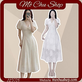 ĐẦM XÒE REN CHIẾC LÁ NƠ NGỰC LAURA DRESS 11582