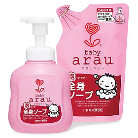 Combo sữa tắm gội toàn thân Arau Baby 450ml Mua chai tặng túi