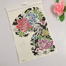 Hình xăm dán tattoo cao cấp full ngực và bả vai 24x34cm- phù hợp vị trí kín ngực và từ 1 bên ngực qua bắp tay.