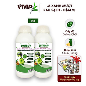 Hình ảnh Combo 2 Chai Phân SOYMIC V PMP Siêu Phân Bón Ủ Vi Sinh Từ Đậu Nành, Trứng, Chuối, Humic, Vi Lượng Cho Rau Sạch