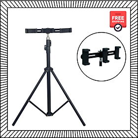 Mua Combo Gậy livestream Cao cấp + Thanh kẹp 3 điện thoại - Hỗ trợ quay video  chụp ảnh và livestream - Hàng chính hãng