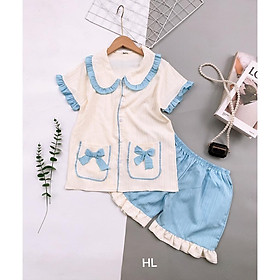 Đồ bộ nữ pijama mặc nhà, bộ ngủ dễ thương freesize dưới 57kg quần cộc áo