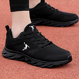 Mới 2023 Nam Chạy Bộ Buộc Dây Nam Giày Nhẹ Thoáng Khí Thoải Mái Giày Nam Thể Thao Tập Luyện Color: 888-Black Shoe Size: 38