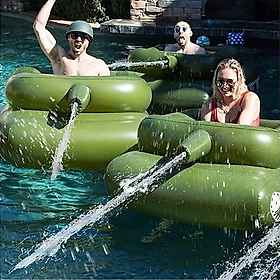 Cao cấp -Phao Bơi Kiểu Xe Tăng Té Nước Inflatable Tank Pool