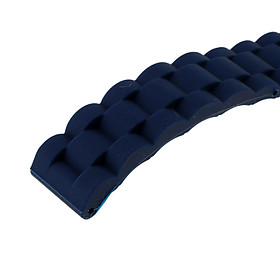 Sports Waterproof Soft silicone Watch Strap Folded Buckle Black