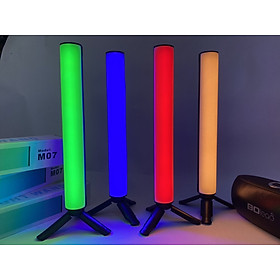 Thanh Đèn led nhấp nháy theo nhạc cảm biến âm thanh MTMAX M07 studio cầm tay RGB màn Hình Lcd Có Thể Sạc Lại Kèm Giá Đỡ Đứng