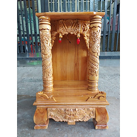 Mua Bàn thờ thần tài ông địa gỗ xoan 42 x 68cm quỳ trụ