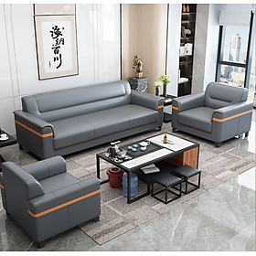 Mua Bộ sofa băng văn phòng bọc da phối màu cao cấp Tundo kèm ghế đơn HVPCT-13