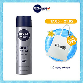Xịt Ngăn Mùi NIVEA MEN Silver Protect Phân Tử Bạc Giảm 99.9% Vi Khuẩn Gây Mùi (150ml) - 82959