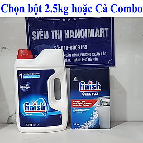 Combo Bột rửa bát finish 2,5kg + Muối rửa bát finish1.5kg dùng cho Máy rửa bát