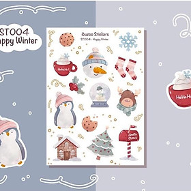 Sticker sheet happy winter - chuyên dán, trang trí sổ nhật kí, sổ tay | Bullet journal sticker Sticker sheet Unim021