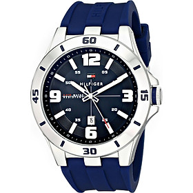 Tommy Hilfiger Men's 1791062 Stainless Steel Watch with Blue Silicone Band