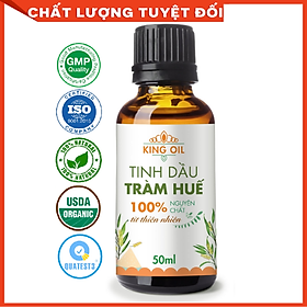 Tinh dầu Tràm Huế (Tràm Gió) 50ml xuất khẩu thị trường Mỹ, nguyên chất từ thiên nhiên, An Toàn Cho Bé, Xông Phòng, Khử Mùi, Kháng Khuẩn, Đuổi Muỗi, Giải Cảm - KingOil