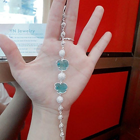 Lắc tay Hồ ly đá xanh cao cấp  YN JEWELRY