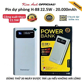 Mua Sạc dự phòng Ham mer H-P88 22.5W - 20.000mAh  Kim Ánh cam kết hàng chính hãng bảo hành 12 tháng