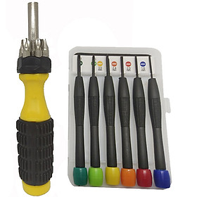 Mua Combo bộ tô vít 6 đầu + bộ 6 tô vít bằng thép không rỉ nội địa Nhật Bản